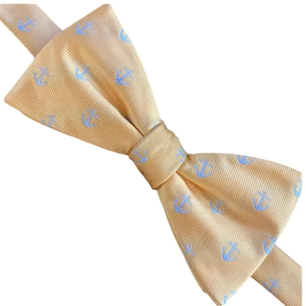 Stafford Nautical Anchor Pre-tied Yellow Bow Tie Neck Tie